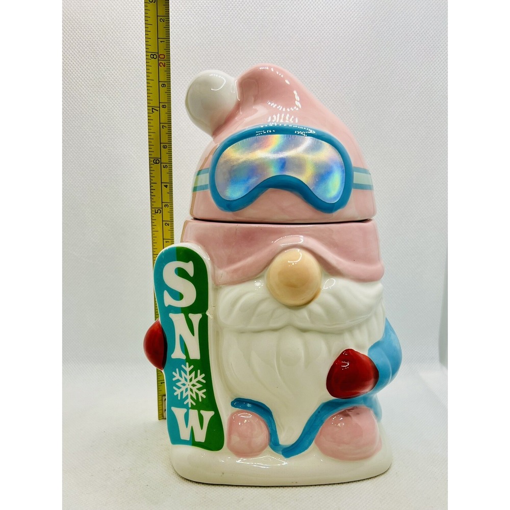 Martha Stewart Snow Gnome Candle Pink Snowboarder Snow Day NEW with Issues - Picture 14 of 16
